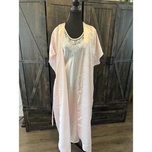 VTG Jessica Lu-Say Long Night Gown and Robe Set Size Small 100% Polyester
